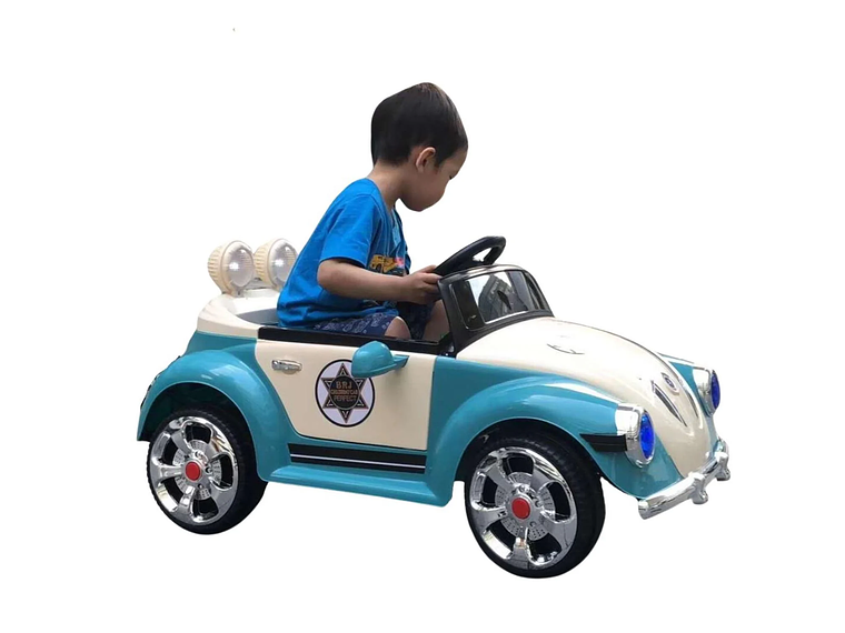 AUTO A BATERÍA BEETLE PARA NIÑOS CON MÚSICA Y LUCES ROSA 3