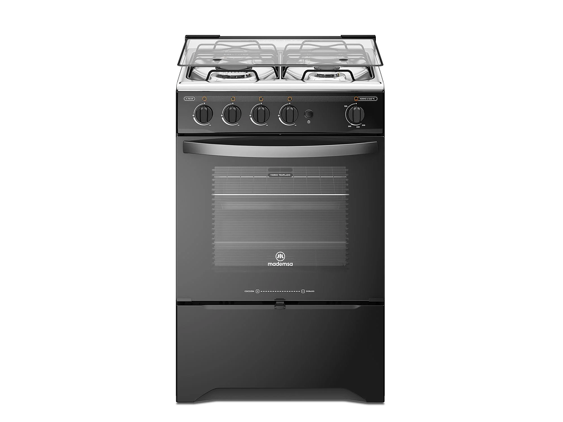 COCINA A GAS 4 PLATOS LIMPIAFÁCIL Y TIMER M 775 BT NEGRA 1