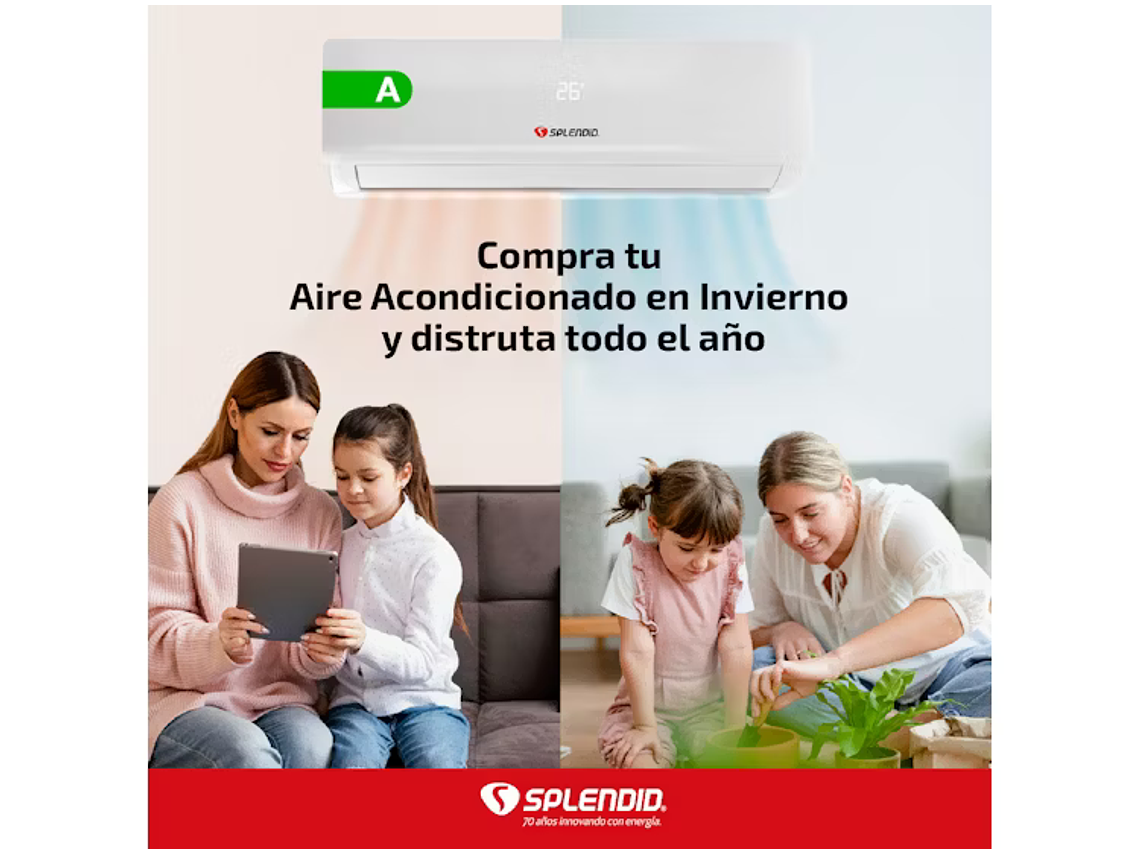 AIRE ACONDICIONADO SPLIT 9000 BTU ON/OFF MODO CALEFACCIÓN 5
