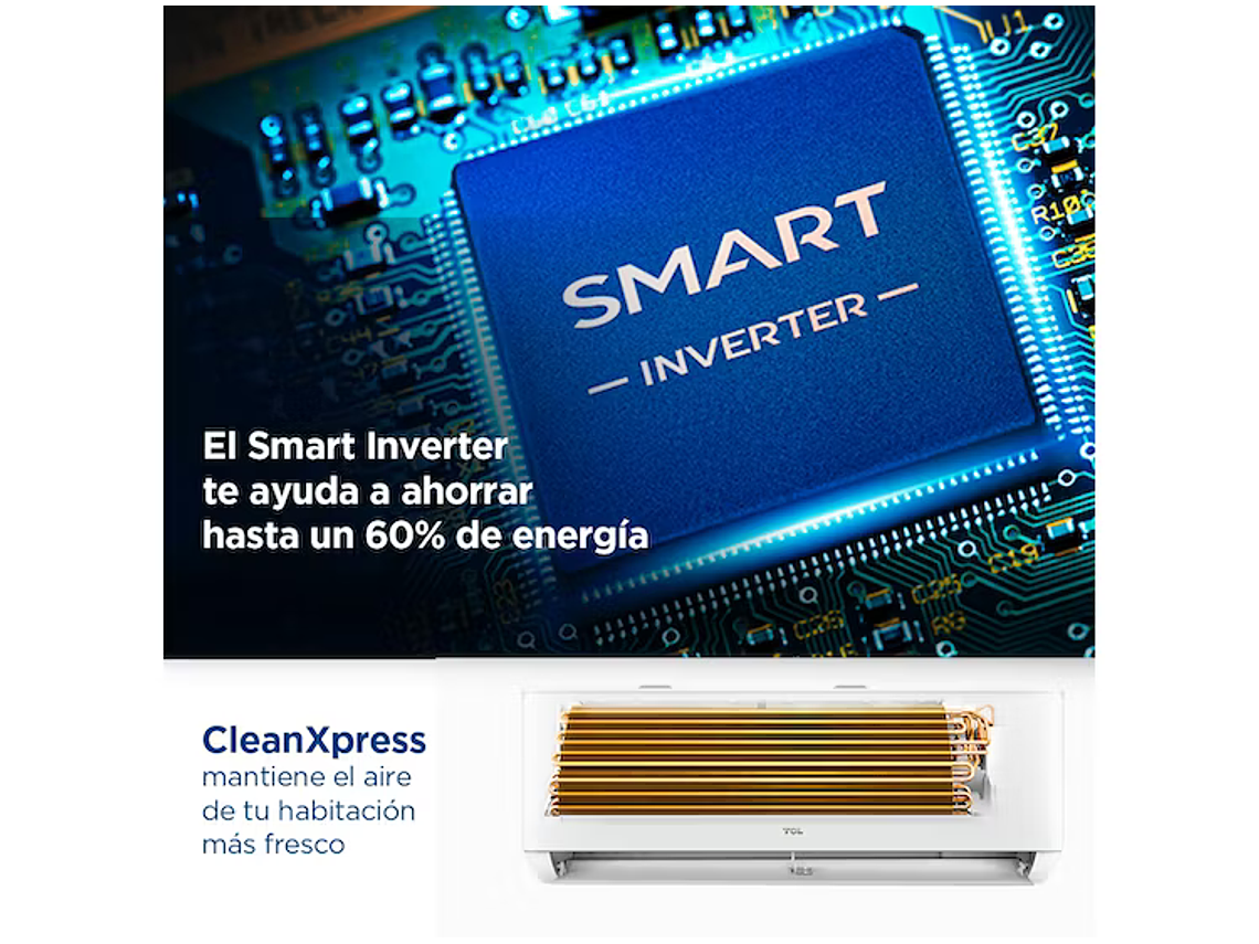 IRE ACONDICIONADO INVERTER SMART TCL 24000 BTU FRIO/CALOR 4