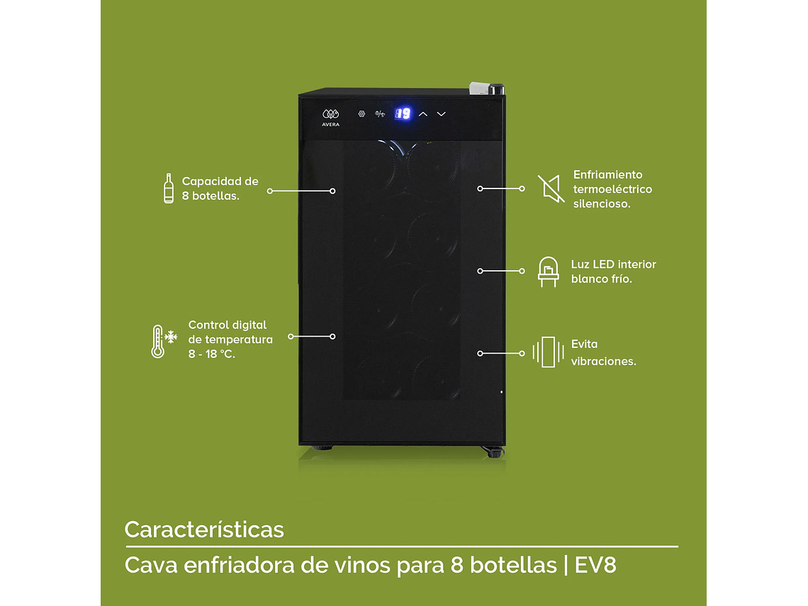 CAVA DE VINO ENFRIADORA 8 BOTELLAS EV8 4
