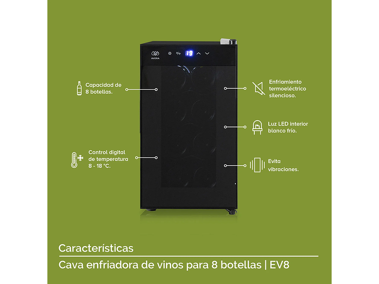 CAVA DE VINO ENFRIADORA 8 BOTELLAS EV8 4