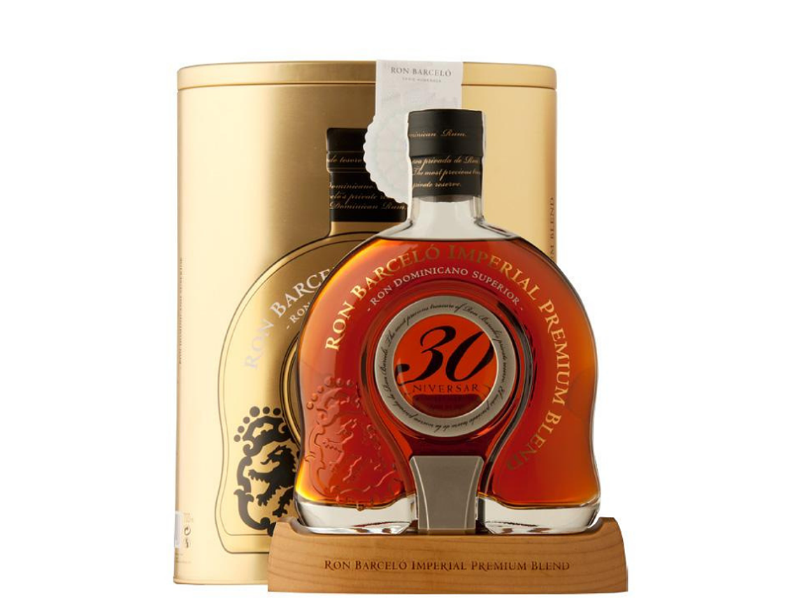 RON BARCELO BOTELLA VIDRIO 700 CC 30 AÑOS ANIVERSARIO IMPERIAL 40° 1