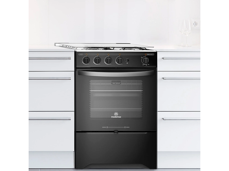 COCINA A GAS 4 PLATOS LIMPIAFÁCIL Y TIMER M 775 BT NEGRA 3