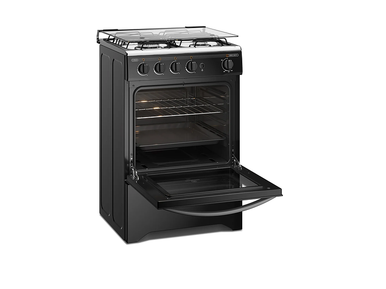 COCINA A GAS 4 PLATOS LIMPIAFÁCIL Y TIMER M 775 BT NEGRA 4