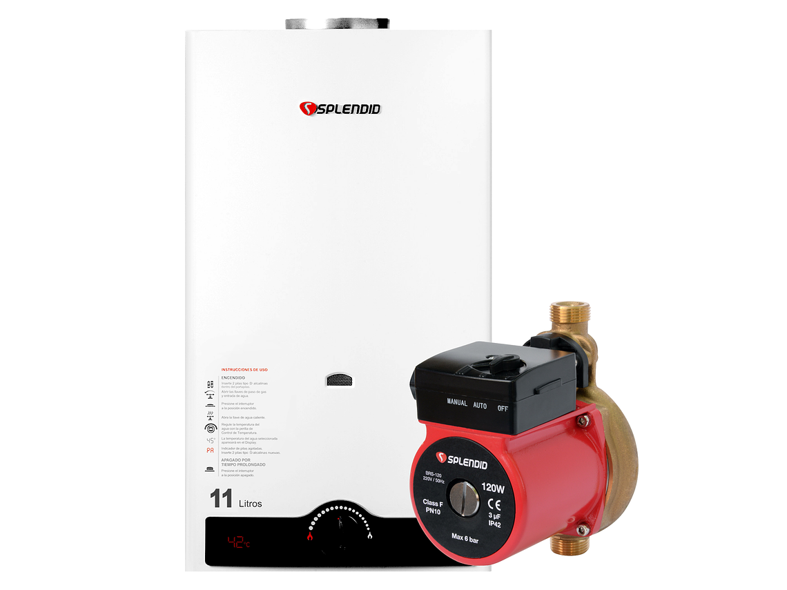 CALEFONT GAS LICUADO 11L T. NATURAL + BOMBA PRESURIZADORA 1