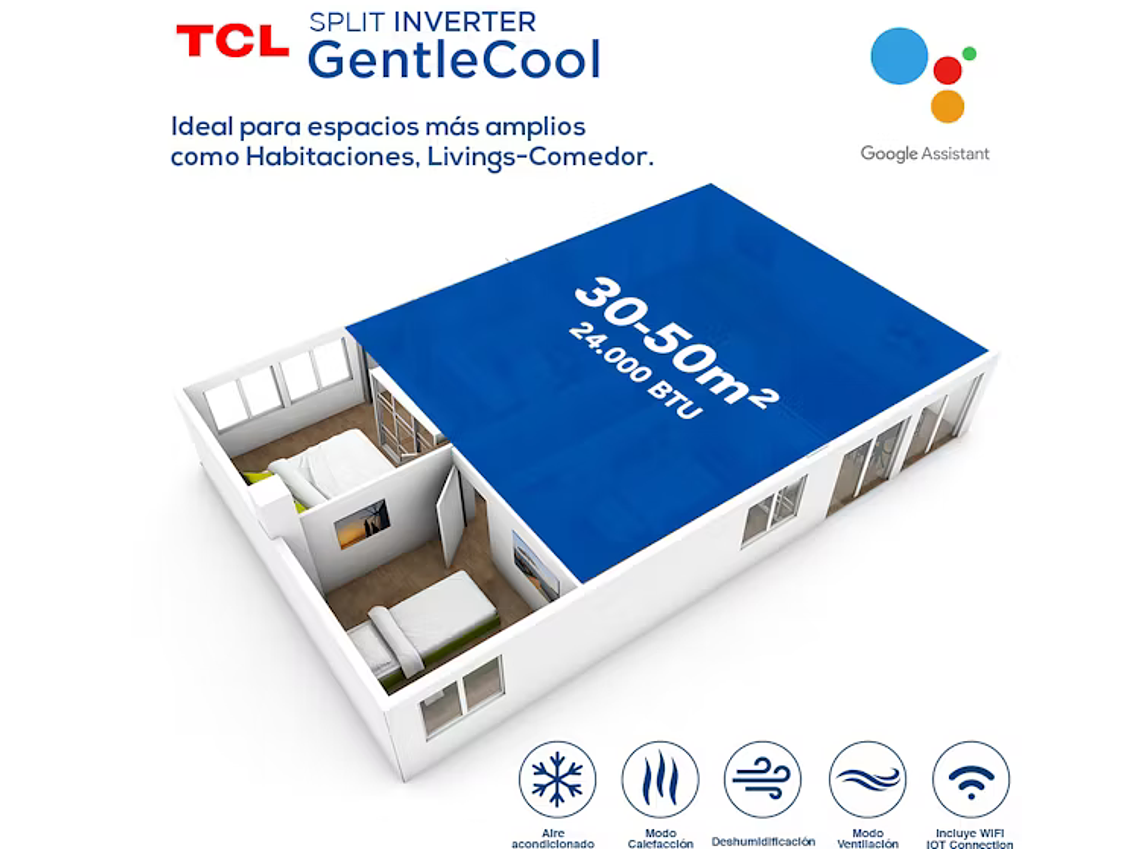 IRE ACONDICIONADO INVERTER SMART TCL 24000 BTU FRIO/CALOR 5