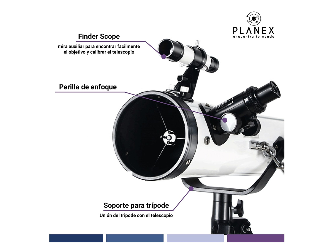 TELESCOPIO ASTRONÓMICO NEWTONIANO F70076 PLANEX + SOPORTE 3