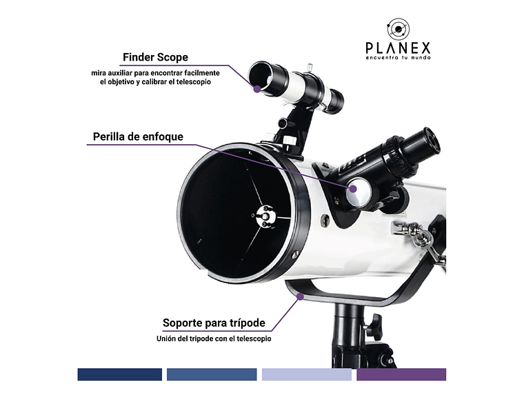 TELESCOPIO ASTRONÓMICO NEWTONIANO F70076 PLANEX + SOPORTE 3