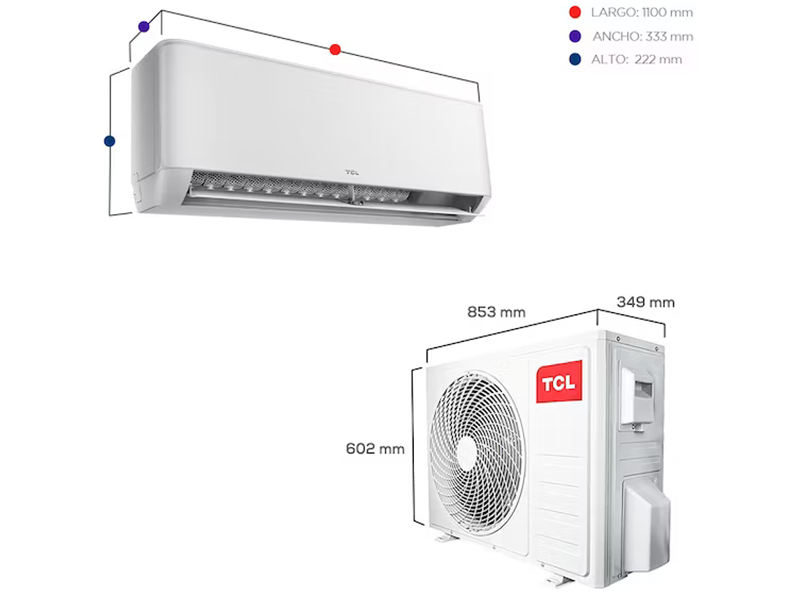 IRE ACONDICIONADO INVERTER SMART TCL 24000 BTU FRIO/CALOR 7