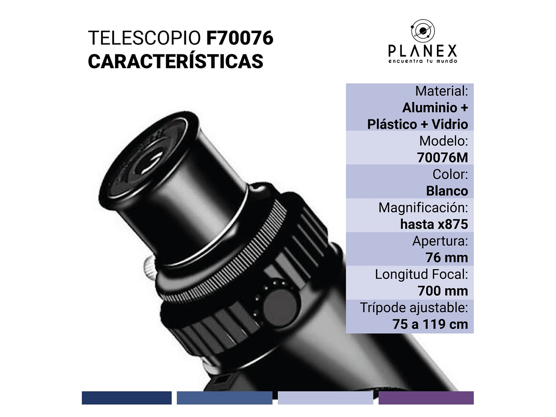 TELESCOPIO ASTRONÓMICO NEWTONIANO F70076 PLANEX + SOPORTE 5