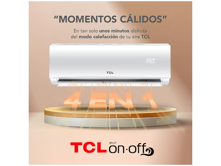 AIRE ACONDICIONADO FRIO-CALOR SPLIT TCL 9000 BTU 4EN1 1