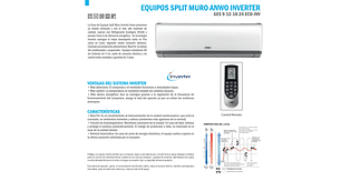 AIRE ACONDICIONADO SPLIT ANWO 12000 BTU INVERTER