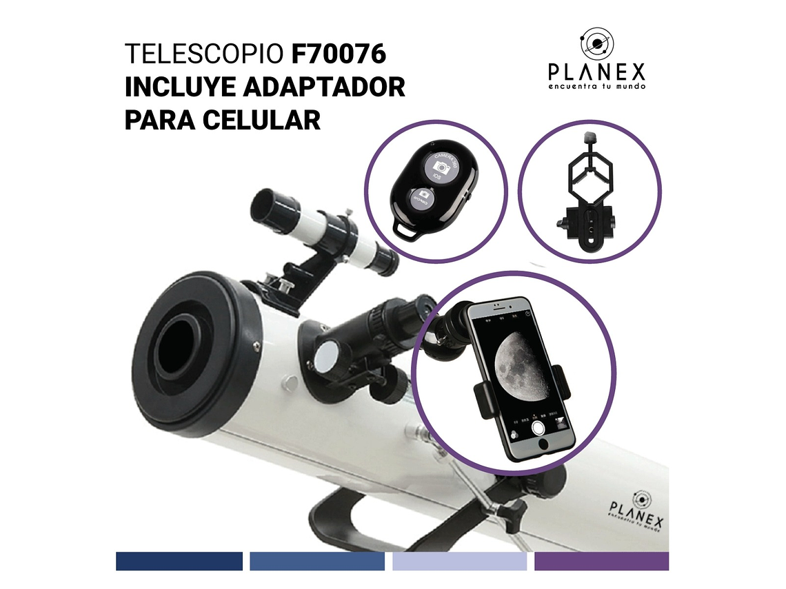 TELESCOPIO ASTRONÓMICO NEWTONIANO F70076 PLANEX + SOPORTE 6