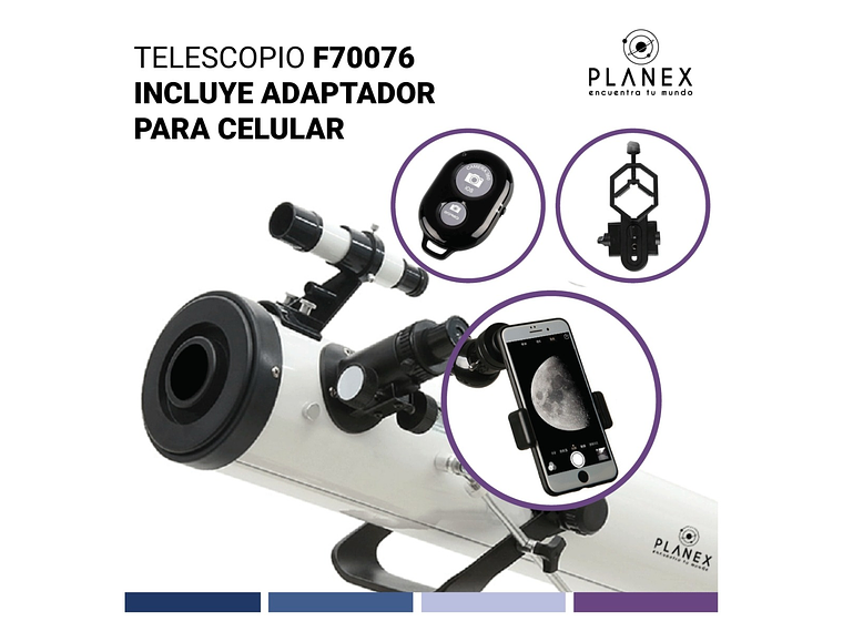 TELESCOPIO ASTRONÓMICO NEWTONIANO F70076 PLANEX + SOPORTE 6