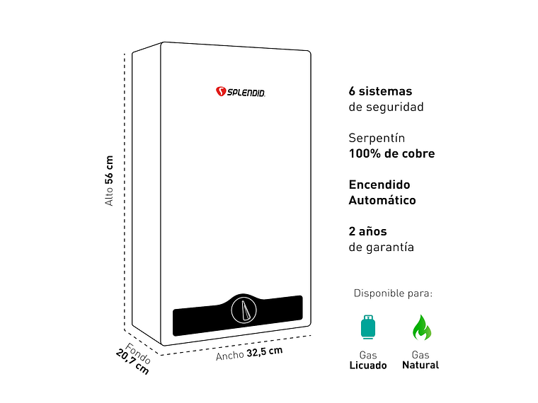 CALEFONT GAS LICUADO 11L T. NATURAL + BOMBA PRESURIZADORA 7