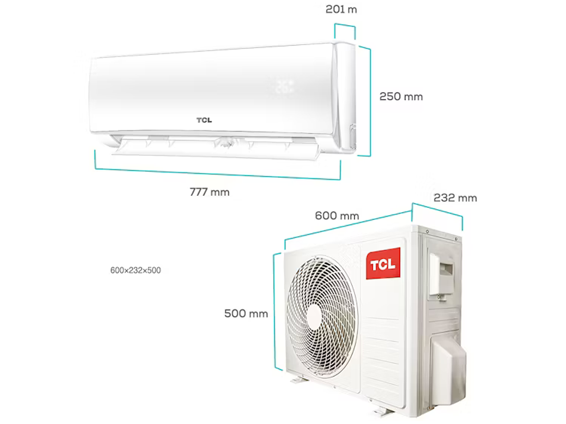 AIRE ACONDICIONADO FRIO-CALOR SPLIT TCL 9000 BTU 4EN1 2