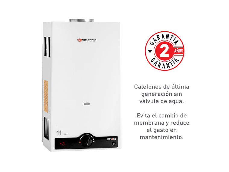 CALEFONT GAS LICUADO 11L T. NATURAL + BOMBA PRESURIZADORA 8