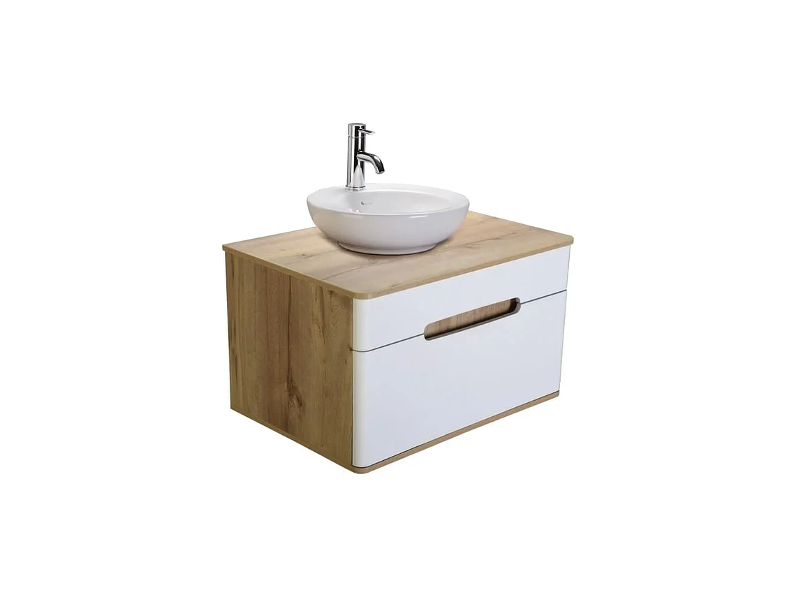 MUEBLE CURVED SUSPENDIDO 75 CM MATE DUNA MDP BLANCO 1