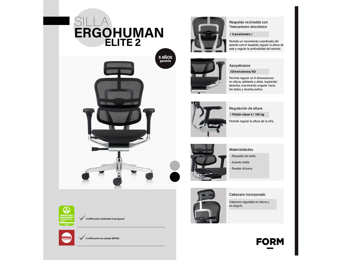 SILLA ERGOHUMAN ELITE 2 NEGRO FORM 7