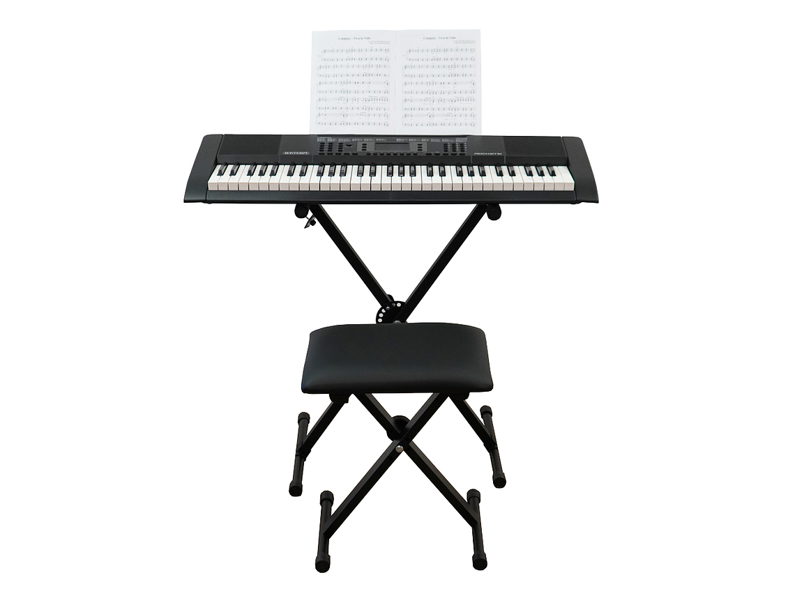 SET DE TECLADO ROCKET 61 TECLAS ATRIL + SILLIN 1