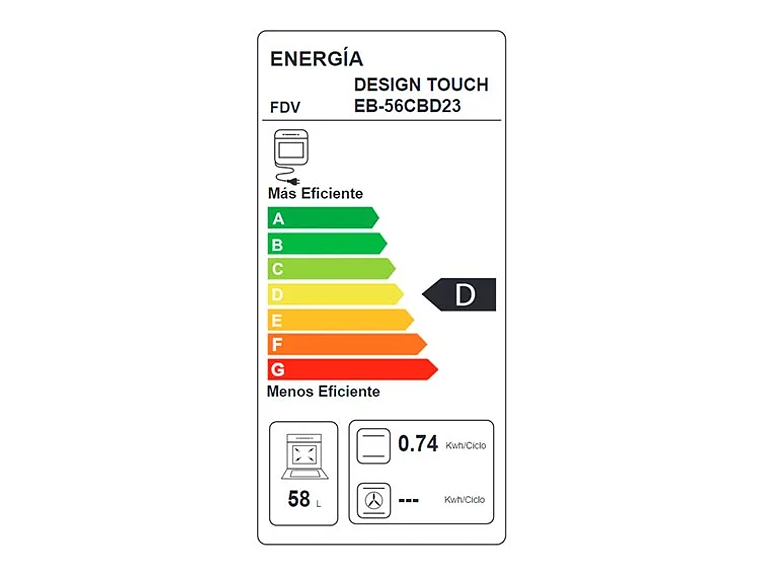 HORNO ELÉCTRICO FDV EMPOTRABLE 58 L DESIGN TOUCH 5