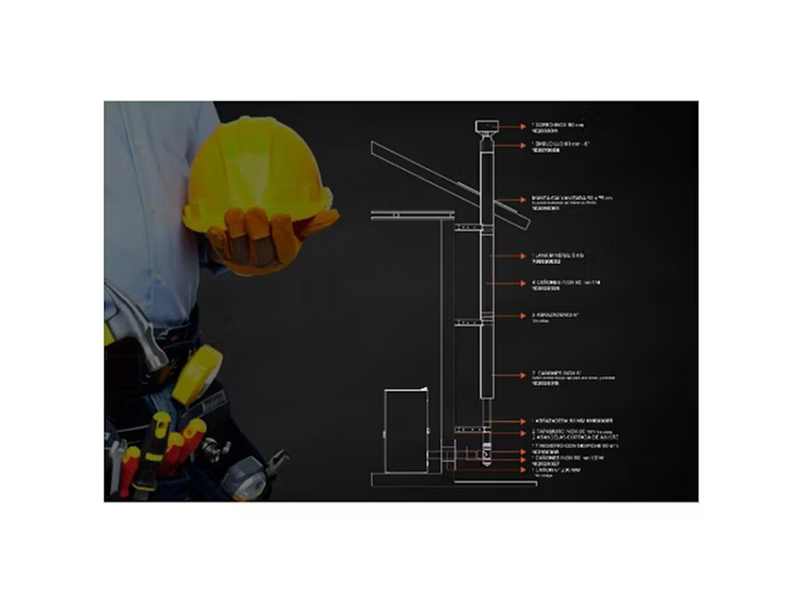 KIT INSTALACIÓN PARA ESTUFA A PELLET TECHO BOSCA 2