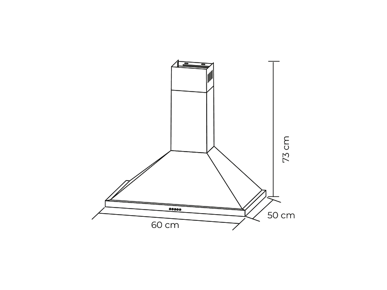 CAMPANA PIRAMIDAL ACERO INOX 60CM 6