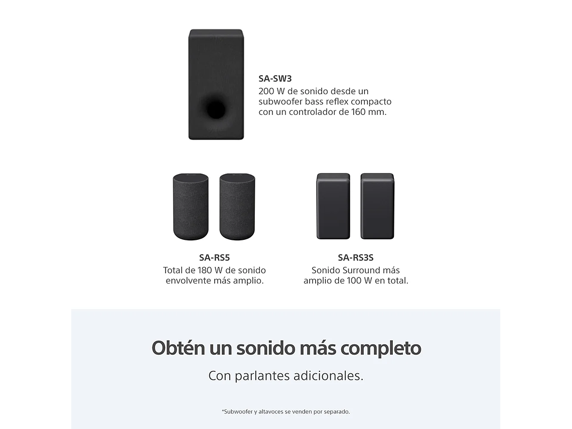 BARRA DE SONIDO DE 3.1 CANALES CON TECNOLOGÍA 360 SPATIAL SOUND HT-A3000 3
