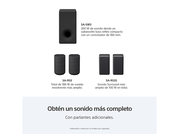 BARRA DE SONIDO DE 3.1 CANALES CON TECNOLOGÍA 360 SPATIAL SOUND HT-A3000 3
