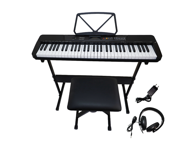 FULL PACK TECLADO TONIC 61 TECLAS + STAND + SILLA + AUD. TON-650 BK 1