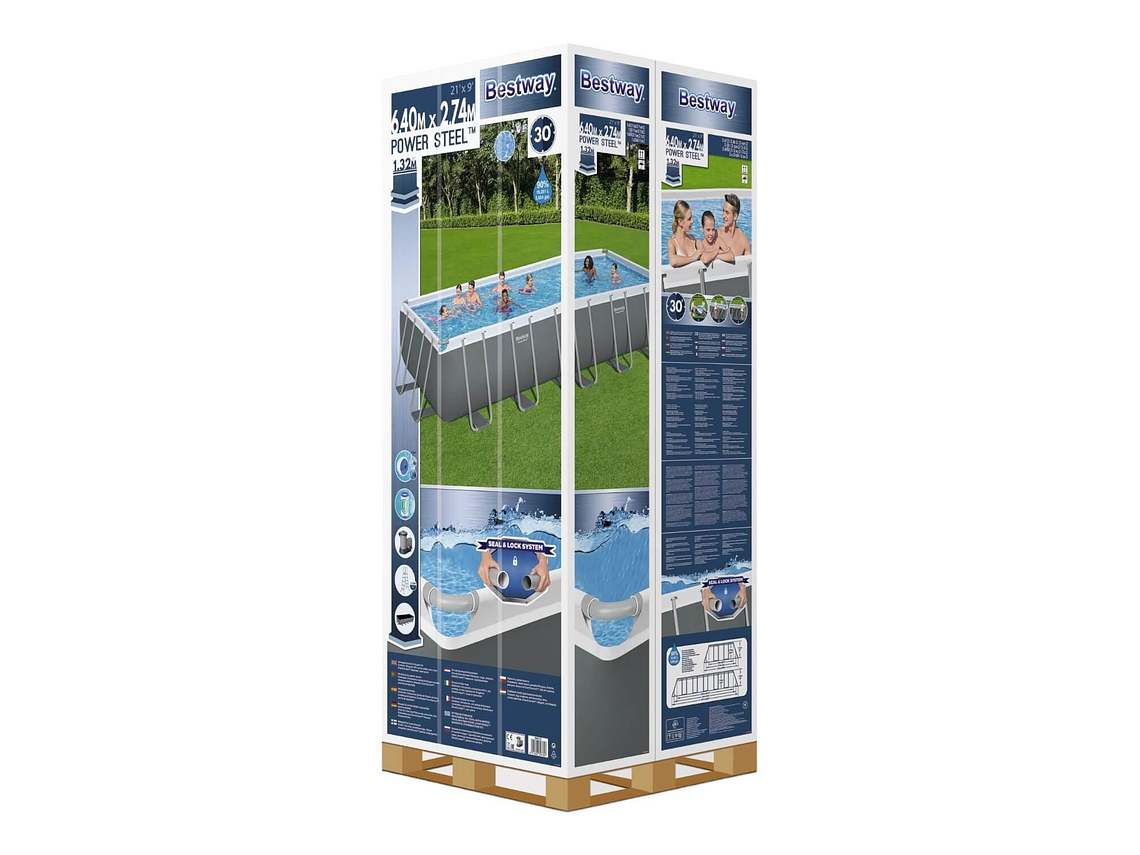 PISCINA BESTWAY RECTANGULAR FILTRO+ACCESORIO 6.40X2.74X1.32M 4