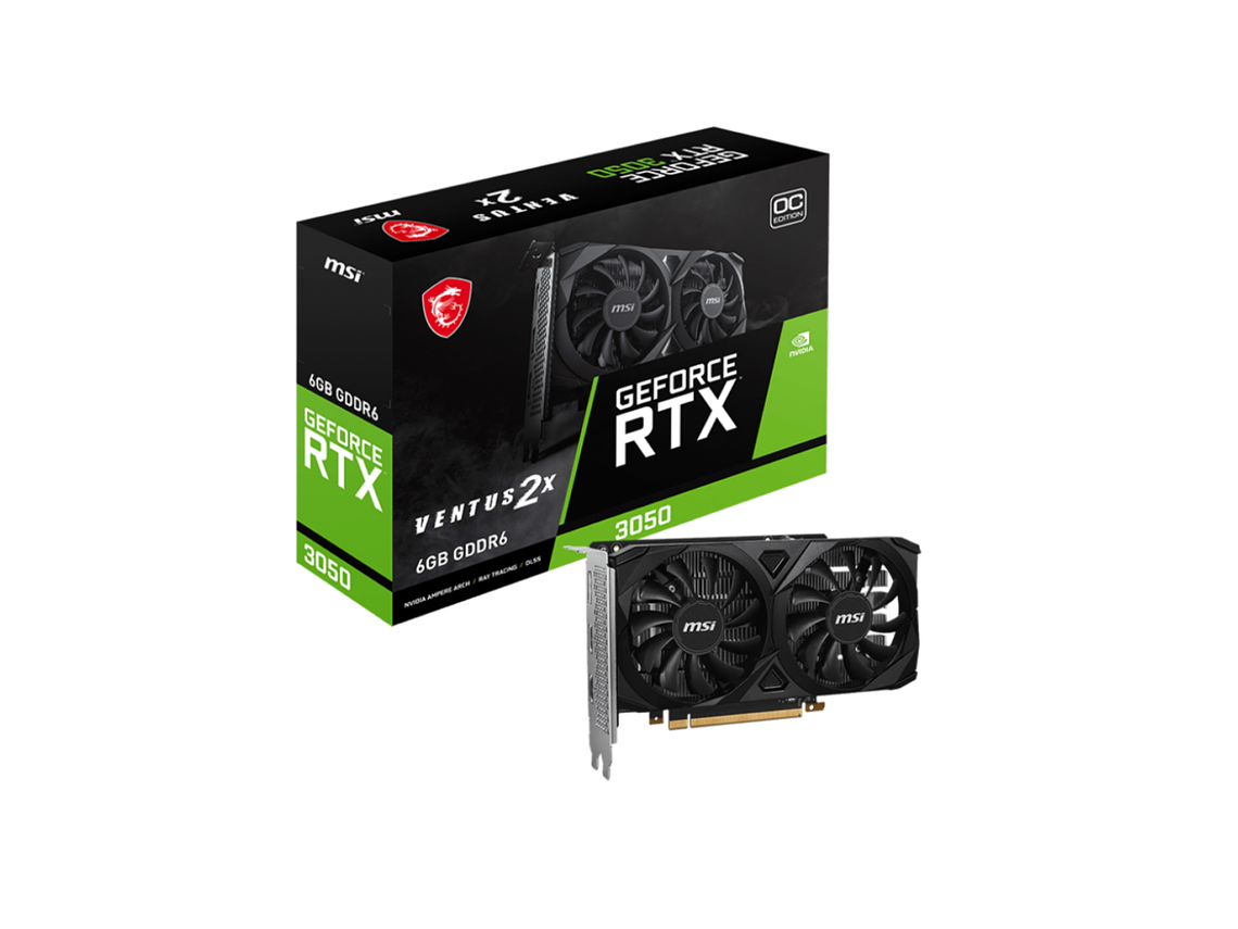 TARJETA DE VIDEO GRÁFICA MSI RTX 3050 VENTUS 2X 6G OC, 96BIT 1
