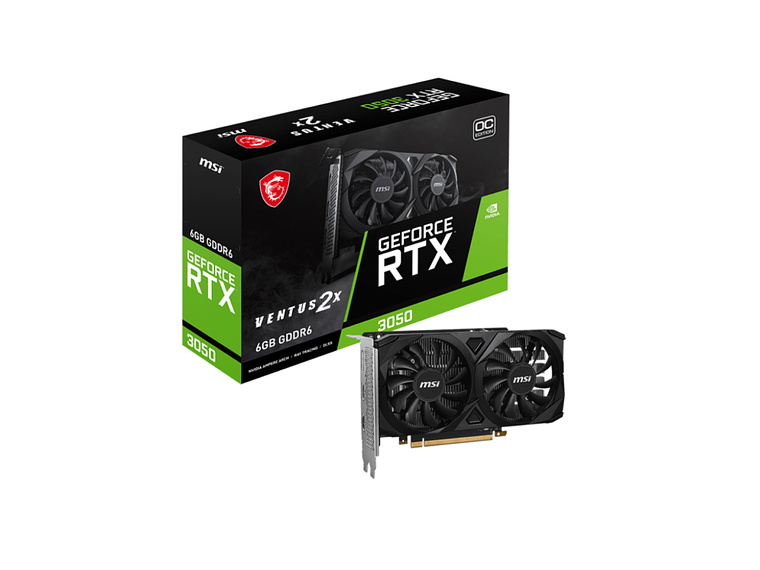TARJETA DE VIDEO GRÁFICA MSI RTX 3050 VENTUS 2X 6G OC, 96BIT 1