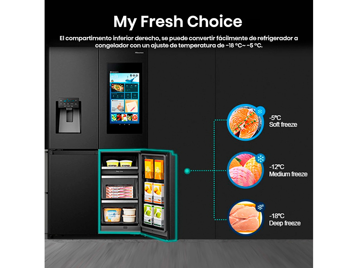 REFRIGERADOR HISENSE SIDE BY SIDE NO FROST 536 L CROSSDOOR RQ697HB 8