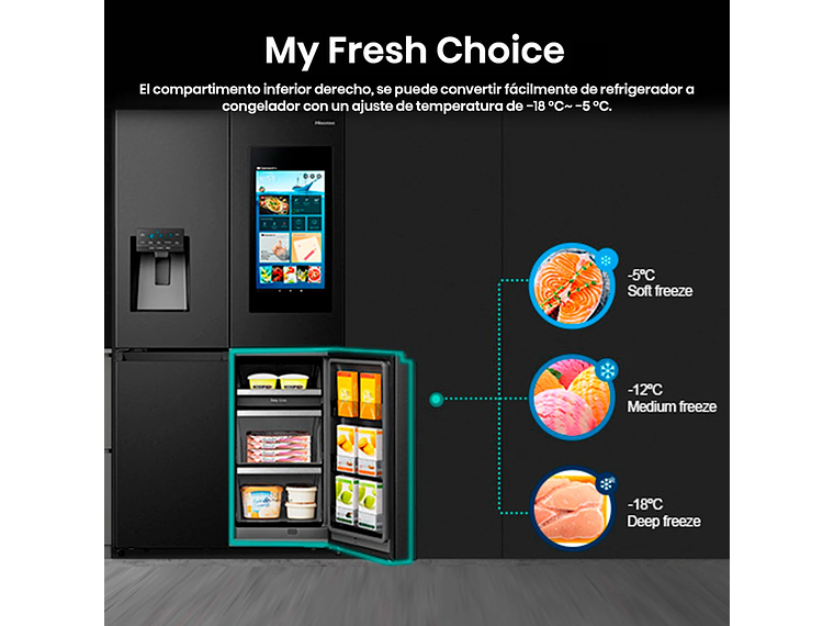 REFRIGERADOR HISENSE SIDE BY SIDE NO FROST 536 L CROSSDOOR RQ697HB 8