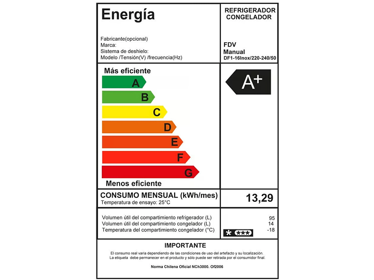 FRIGOBAR FDV BAJO CUBIERTA 109 LTS ELEGANCE 2.0 INOX 4