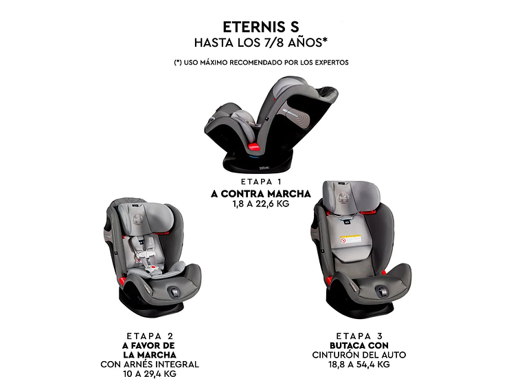 SILLA DE AUTO CONVERTIBLE ETERNIS S GRIS 3