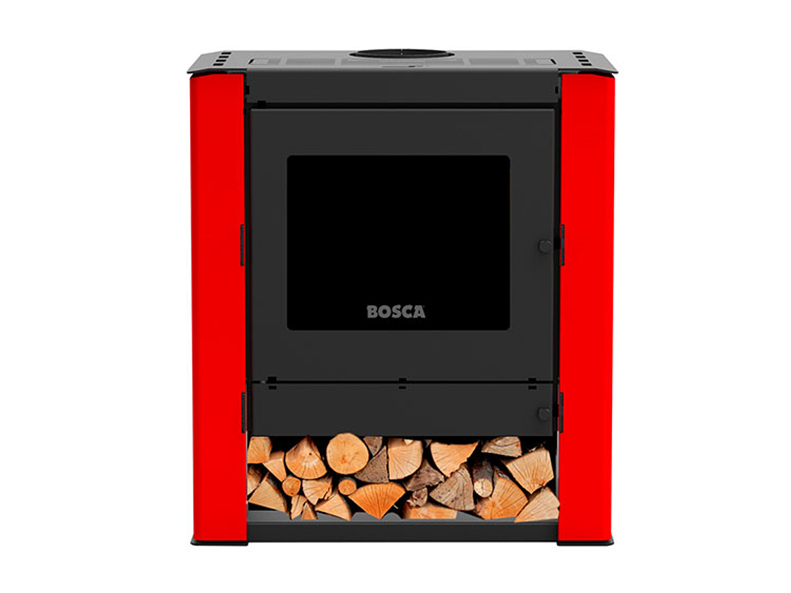 CALEFACTOR BOSCA A LEÑA GOLD 500 ROJO BLACK VISION 1