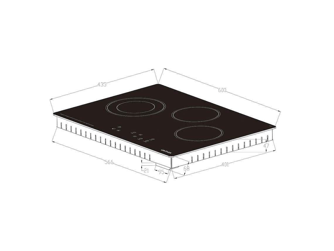 ENCIMERA VITROCERÁMICA GRÖNER TOUCH DUAL 3Q 4