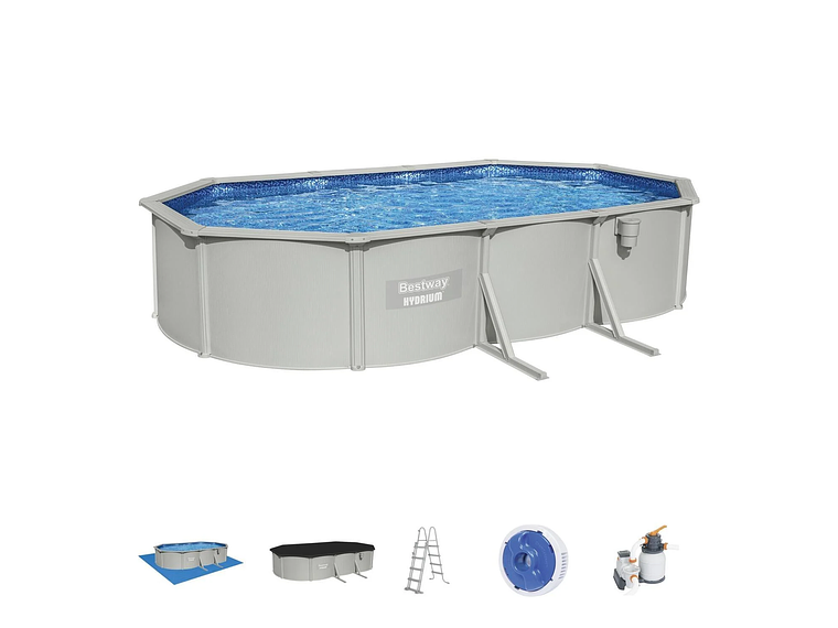 PISCINA BESTWAY OVALADA HYDRIUM FILTRO+ACCES 6.10X3.60X1.20M 2