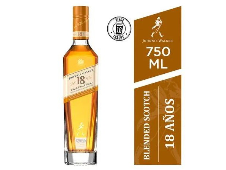 WHISKY JOHNNIE WALKER BOTELLA VIDRIO 750 CC 18 AÑOS 40° 1