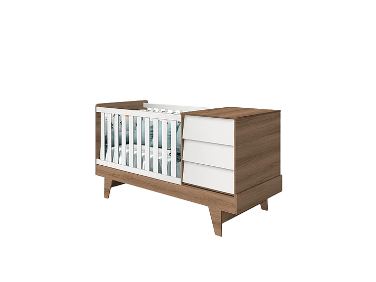 CUNA 3 EN 1 CON COMODA NOAH PRINCE BLANCO CARAMELO 1