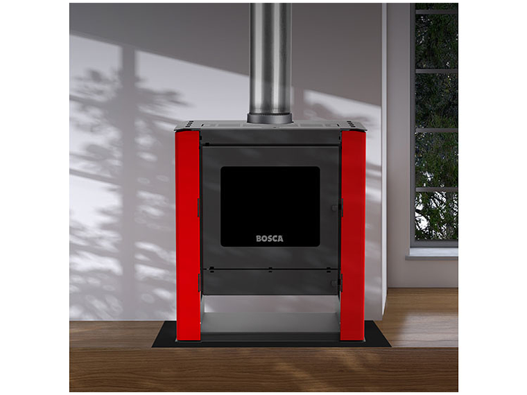 CALEFACTOR BOSCA A LEÑA GOLD 500 ROJO BLACK VISION 7