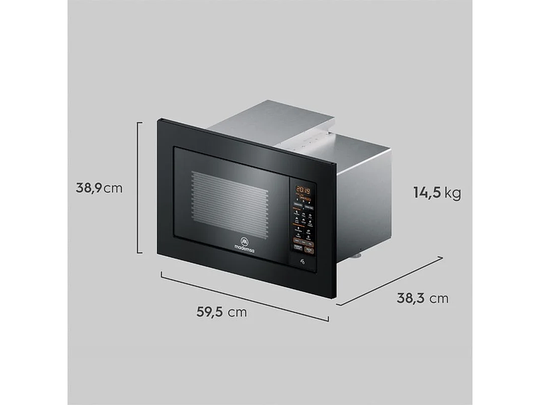 MICROONDAS EMPOTRABLE MADEMSA 27 LITROS DIGITAL MM32EN NEGRO 2