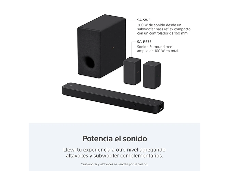 BARRA DE SONIDO DE 3.1 CANALES DOLBY ATMOS HT-S2000 3