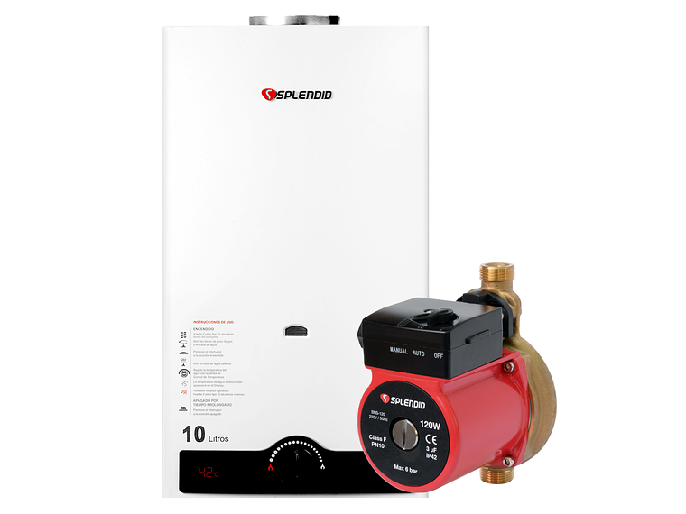 CALEFONT GAS LICUADO 10L T. NATURAL + BOMBA PRESURIZADORA 1