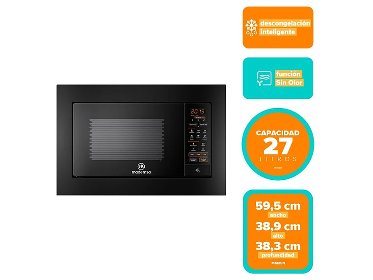 MICROONDAS EMPOTRABLE MADEMSA 27 LITROS DIGITAL MM32EN NEGRO 3