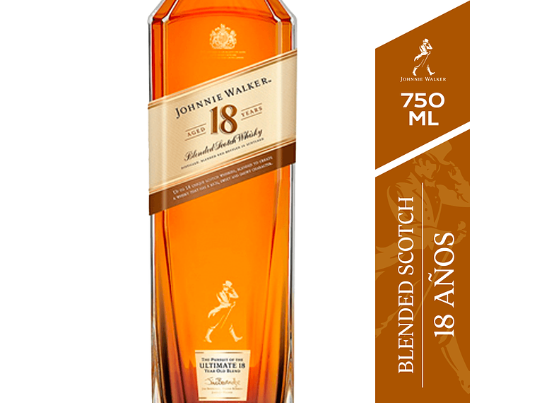 WHISKY JOHNNIE WALKER BOTELLA VIDRIO 750 CC 18 AÑOS 40° 2