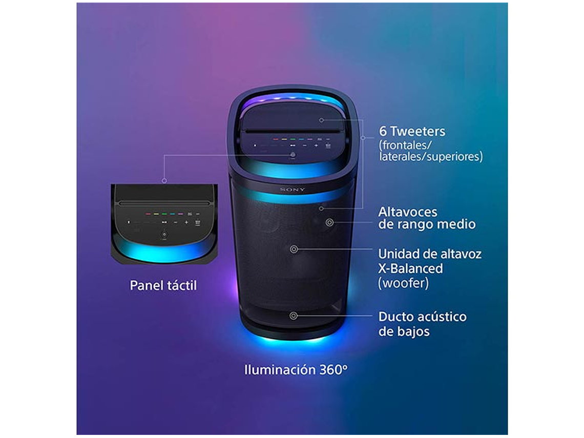 PARLANTE BLUETOOTH SONY SRS-XV900/B SRS-XV900 7